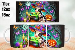 Halloween Highland Cow Mug Wrap Sublimation 11oz, 12oz, 15oz Product Image 1
