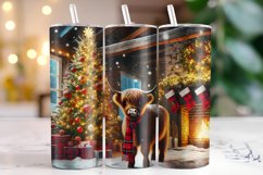Christmas Highland Cow Tumbler Wrap | Christmas Product Image 1
