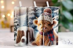 Christmas Highland Cow Tumbler Wrap | Christmas Product Image 1