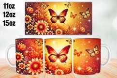 Butterfly Mug Wrap Sublimation 11oz, 12oz, 15oz Product Image 1