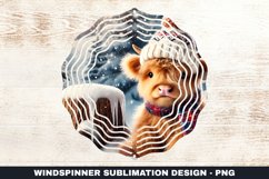 Christmas Highland Cow Wind Spinner Sublimation Design Product Image 1