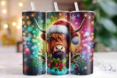 Christmas Highland Cow Tumbler Wrap | Christmas Product Image 1