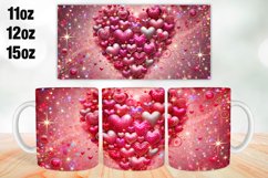 Heart Valentine Day Mug Wrap Sublimation 11oz, 12oz, 15oz Product Image 1