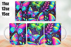 Vibrant Butterflies Mug Wrap Sublimation 11oz, 12oz, 15oz Product Image 1