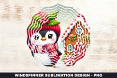 Christmas Penguin Wind Spinner Sublimation Design Product Image 1