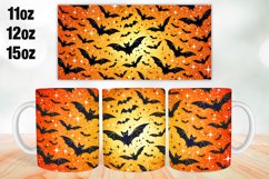 Halloween Bat Mug Wrap Sublimation 11oz, 12oz, 15oz Product Image 1