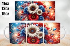 4th of July Mug Wrap, Sublimation PNG 11oz, 12oz, 15oz Product Image 1