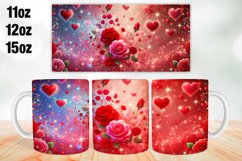Flowers Valentine Day Mug Wrap Sublimation 11oz, 12oz, 15oz Product Image 1