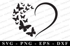 Butterfly heart Svg | Svg cut file | Cricut Product Image 1
