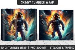 Astronaut Tumbler Wrap | 3D Sublimation | Skinny Tumbler Product Image 1