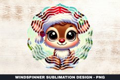 Christmas Deer Wind Spinner Sublimation Design Product Image 1