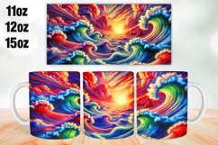 Painting of a wave Mug Wrap Sublimation 11oz, 12oz, 15oz Product Image 1