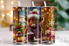 Christmas Highland Cow Tumbler Wrap | Christmas Product Image 1