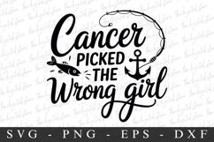 Cancer Picked The Wrong Gril PNG | Breast Cancer Awareness P Product Image 1