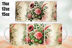 Flowers Mug Wrap Sublimation 11oz, 12oz, 15oz Product Image 1