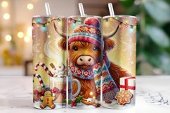 Christmas Highland Cow Tumbler Wrap | Christmas Product Image 1