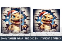 3D Christmas Tumbler Wrap | Broken Wall | Christmas PNG Product Image 1