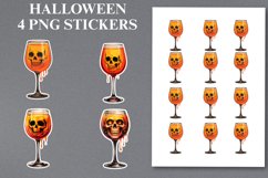 Halloween wine glass boo Stickers Png | Printable Product Image 1