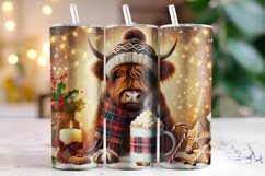 Christmas Highland Cow Tumbler Wrap | Christmas Product Image 1