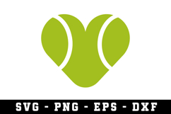 Tennis Ball Heart Svg |Tennis SVG Cut files | Cricut Product Image 1