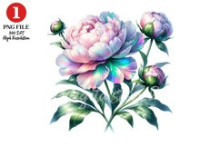 Peony Floral Clipart Sublimation Design Product Image 1