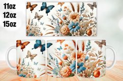 Flowers Mug Wrap Sublimation 11oz, 12oz, 15oz Product Image 1