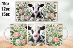 Cow Mug Wrap Sublimation 11oz, 12oz, 15oz Product Image 1