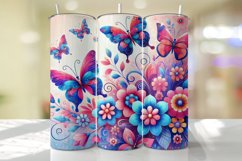 Flowers &amp; Butterfly Tumbler Wrap | Sublimation | Tumblers Product Image 1