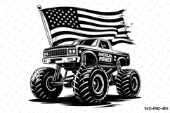 USA Flag &amp; Truck Svg Design | Svg Cut Files | Cricut Product Image 1