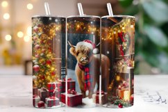 Christmas Highland Cow Tumbler Wrap | Christmas Product Image 1