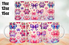 Bow &amp; Paw Valentine Day Mug Wrap 11oz, 12oz, 15oz Product Image 1