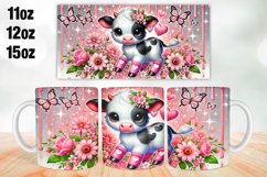 Cow Valentine Day Mug Wrap Sublimation 11oz, 12oz, 15oz Product Image 1