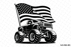 USA Flag &amp; Truck Svg Design | Svg Cut Files | Cricut Product Image 1