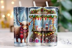 Christmas Highland Cow Tumbler Wrap | Christmas Product Image 1