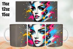 Girl face Painting Mug Wrap Sublimation 11oz, 12oz, 15oz Product Image 1