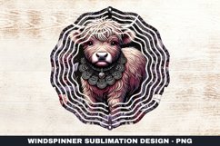 Halloween Highland Cow Wind Spinner Sublimation Design Product Image 1