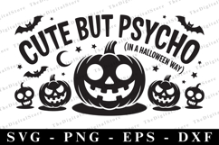 Cute but Psycho Svg | Halloween Svg | Cricut Product Image 1
