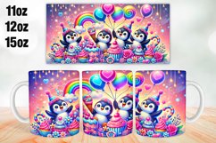 Penguin Valentine Day Mug Wrap Sublimation 11oz, 12oz, 15oz Product Image 1