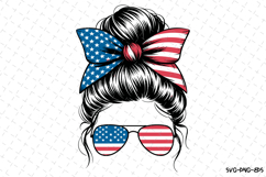 USA Messy Bun Svg Design | Svg Cut Files | Cricut Product Image 1