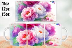 Peony Mug Wrap Sublimation 11oz, 12oz, 15oz Product Image 1