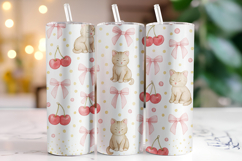 Cat &amp; Bow Tumbler Wrap | Sublimation | Tumblers Product Image 1