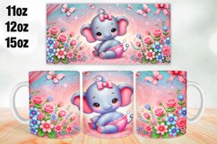 Elephant Valentine Day Mug Wrap Sublimation 11oz, 12oz, 15oz Product Image 1