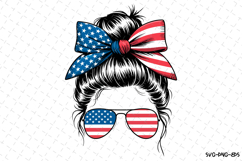 USA Messy Bun Svg Design | Svg Cut Files | Cricut Product Image 1