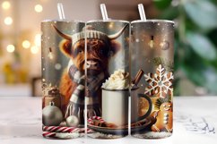 Christmas Highland Cow Tumbler Wrap | Christmas Product Image 1