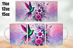 Bird with Flowers Mug Wrap Sublimation 11oz, 12oz, 15oz Product Image 1