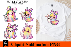 4 Halloween Boo &amp; Bunny Clipart PNG | Spooky Season Png Product Image 1