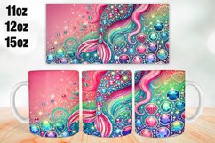 Mermaid Mug Wrap Sublimation 11oz, 12oz, 15oz Product Image 1