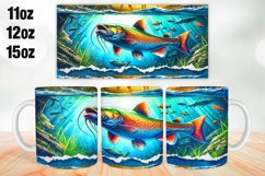 Fish Mug Wrap Sublimation 11oz, 12oz, 15oz Product Image 1