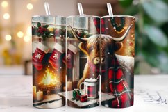 Christmas Highland Cow Tumbler Wrap | Christmas Product Image 1