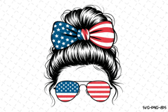 USA Messy Bun Svg Design | Svg Cut Files | Cricut Product Image 1